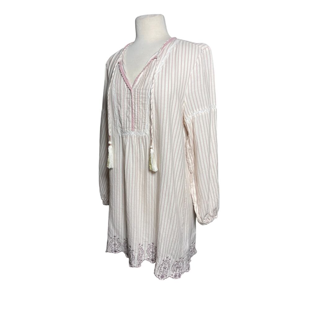 ANTHROPOLOGIE Floreat Women’s Boho Embroidered Tassel Tie Tunic Top - Picture 6 of 7